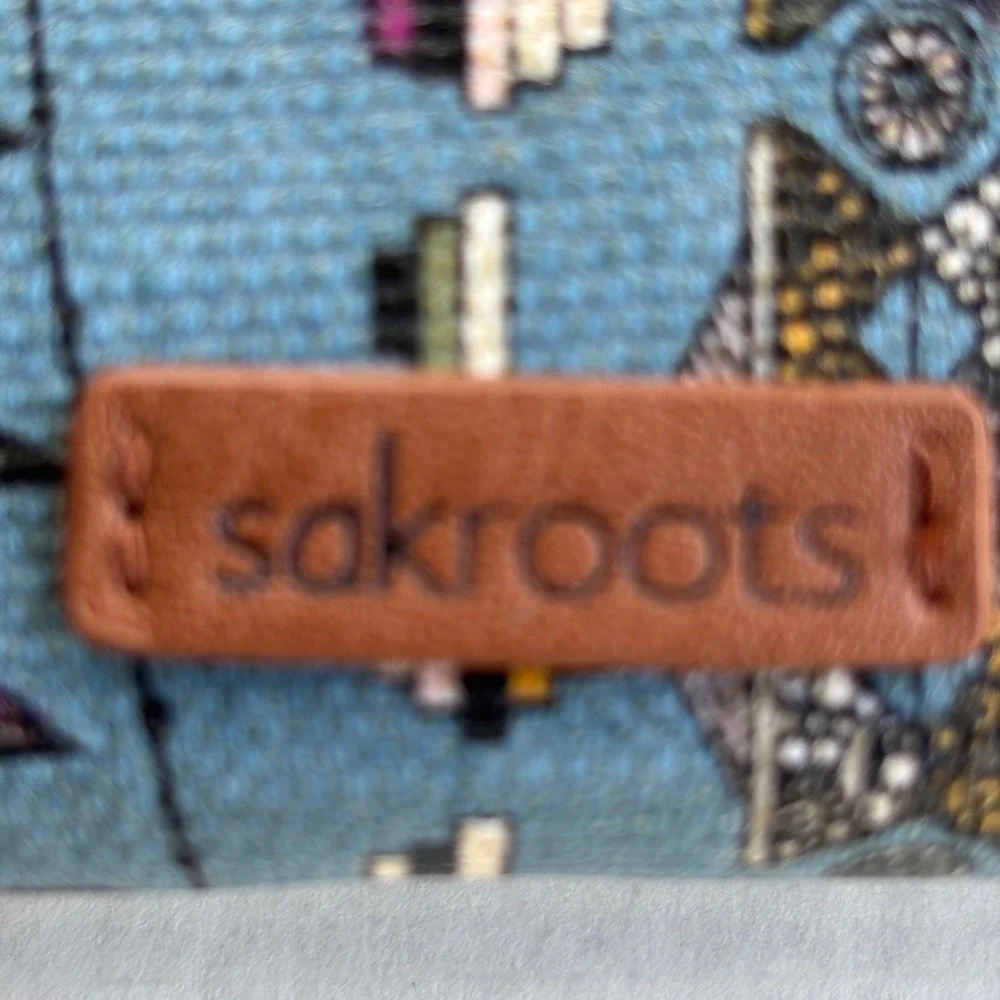 Sakroots Artist Circle Spirit Desert Owl Floral Wristlet Wallet Blue‎ Canvas